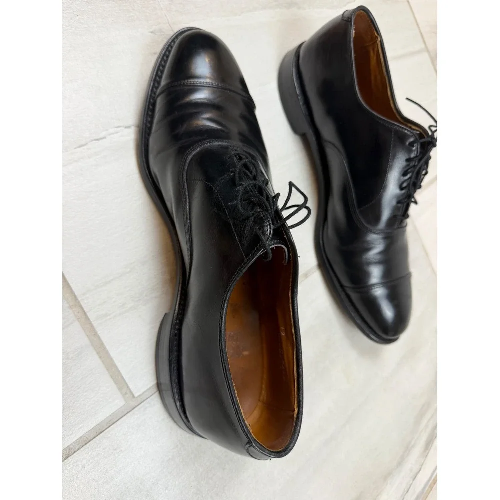 Allen Edmonds Park Avenue Black Leather Cap Toe Oxford Dress Shoes Mens 12 D